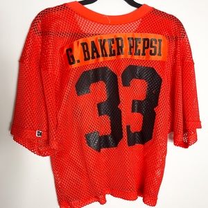 Vintage 80’s crop top mesh football jersey